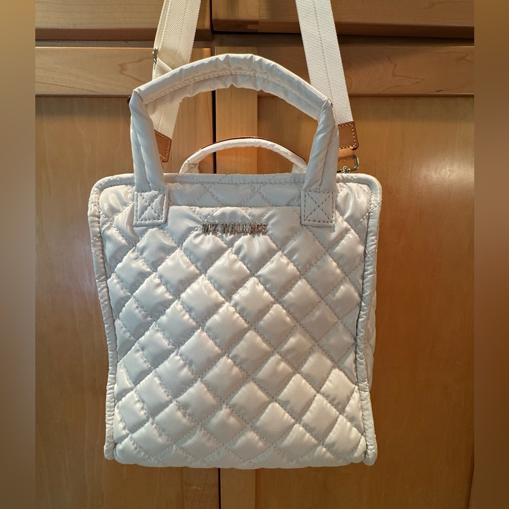 MZ Wallace White Quilted Handbag in pristine condition.